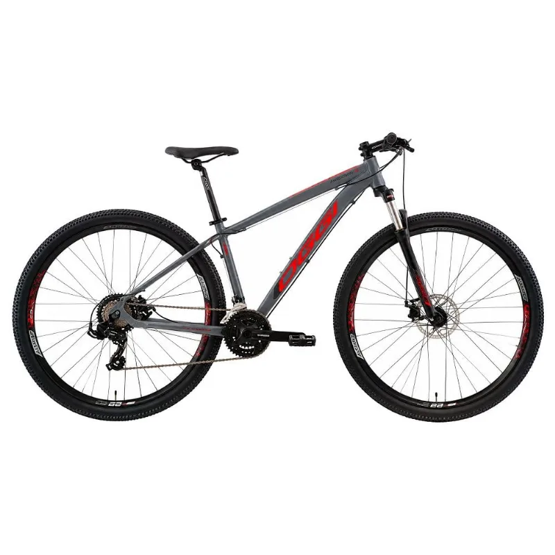 Bicicleta MTB Oggi Hacker Sport Aro 29 Grafite E Vermelho 17 (MP)