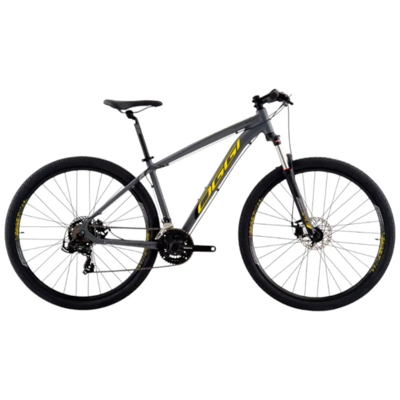 Bicicleta MTB Oggi Hacker Sport Aro 29 Grafite E Amarelo 19 (MP)
