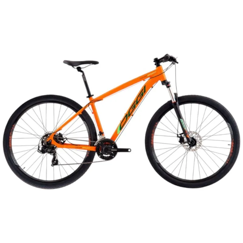 Bicicleta MTB Oggi Hacker Sport Aro 29 Laranja E Verde 19 (MP)