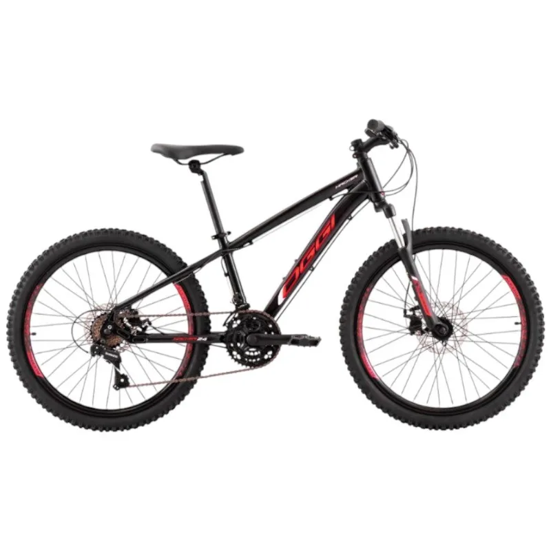 Bicicleta MTB Oggi Hacker Aro 24 Preto E Vermelho 13 (MP)