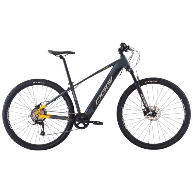Bicicleta MTB Oggi E-Bike Big Wheel 8.0 Aro 29 Cinza Amarelo E Preto L (MP)