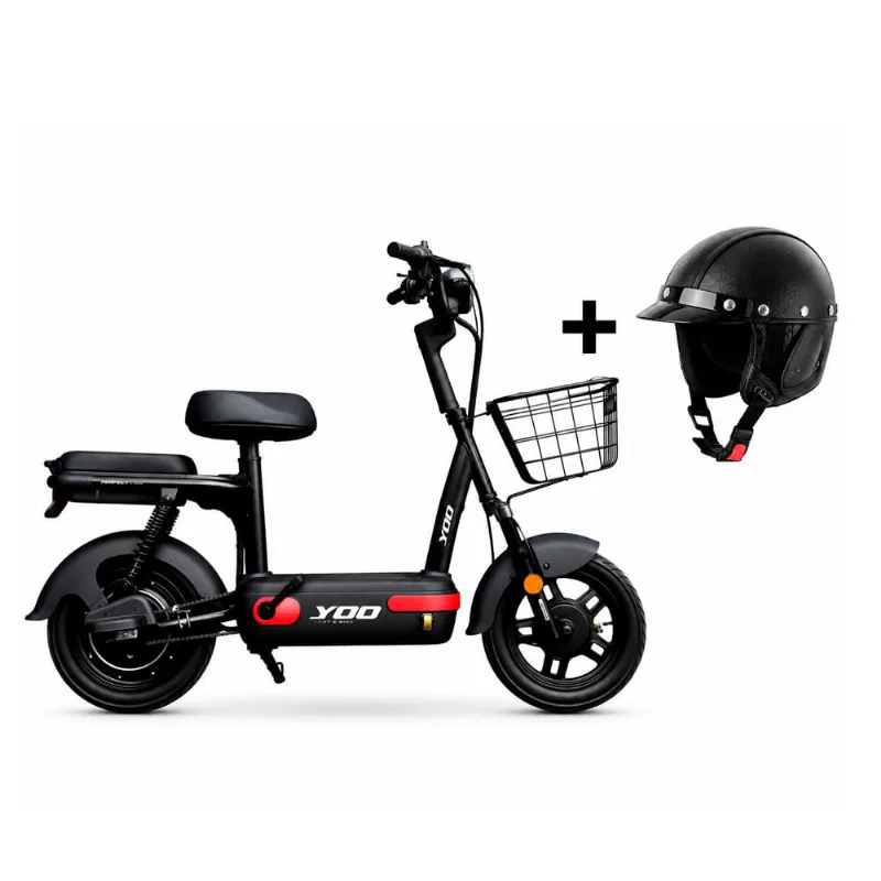 Bicicleta Elétrica YOO Y200 350Wh Bike Preto E Vermelho (MP)