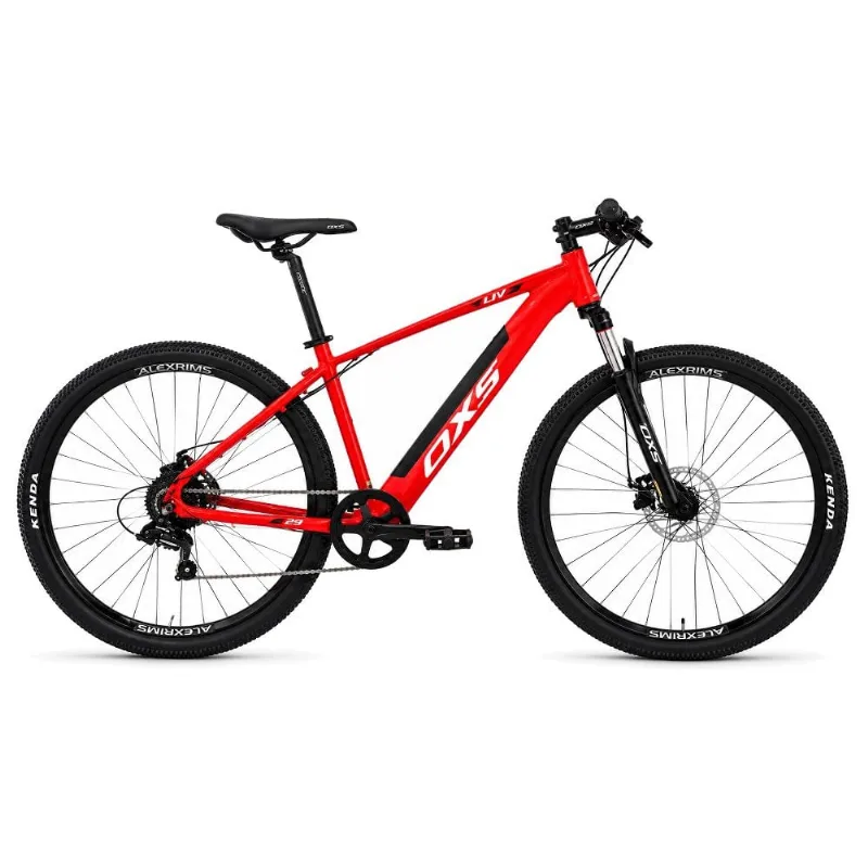 Bicicleta Elétrica MTB OXS Aro 29 XR-7 Tourney 7V Vermelho E Branco L (MP)