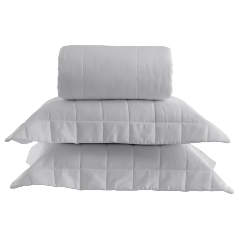 Colcha Matelada 300 Fios Algodão Prata Square Kacyumara - Casa K King Size - Kacyumara