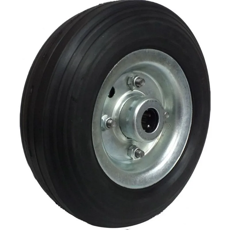 Roda Chapa Estampada 250X4 Pneu de Borracha Maciça Rolete 7/8 - CZ250X4MR78