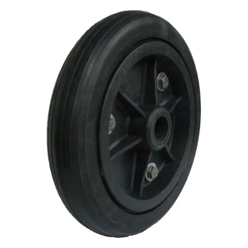 Roda em pp 9 Pneu de Borracha Furo Passante 7/8, Para Carrinho Armazém, Carga, Lanches - P9F78