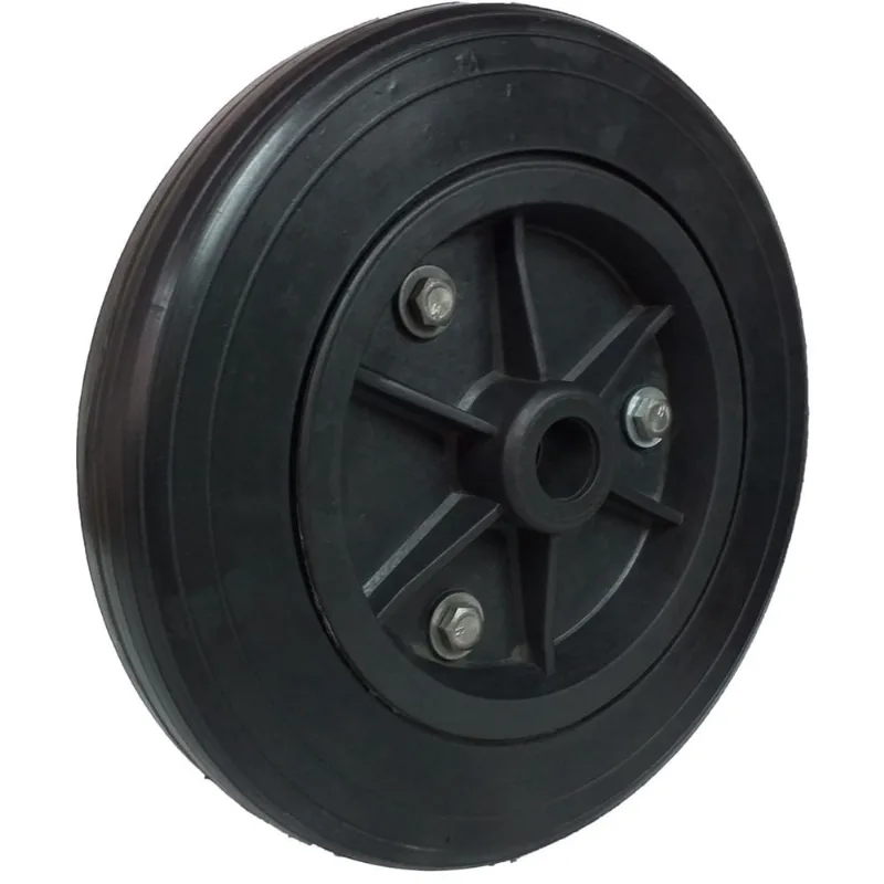 Roda em pp 10 Pneu de Borracha Furo p/ Eixo 7/8 Carrinho Armazém Carga - P10F78