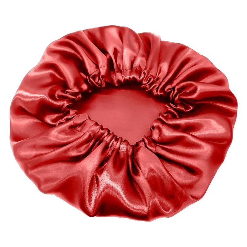Touca De Cetim Seda Vermelha Anti Frizz Para Dormir