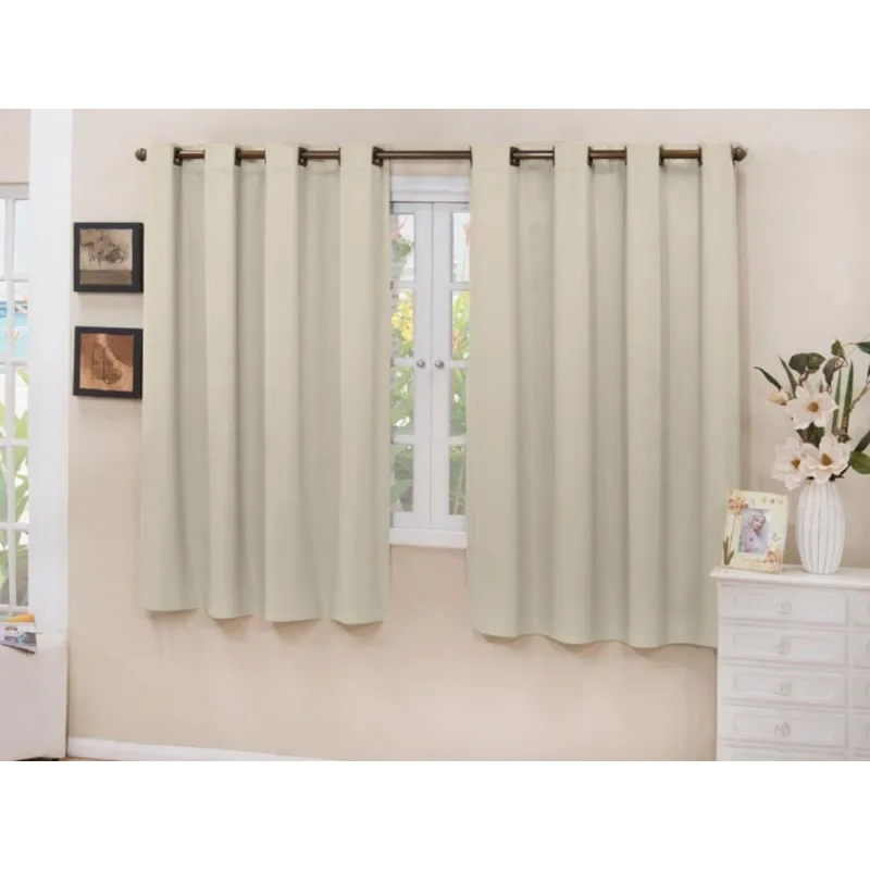 Cortina Blackout Tecido Areia 2,80X1,30 Corta Luz 100%