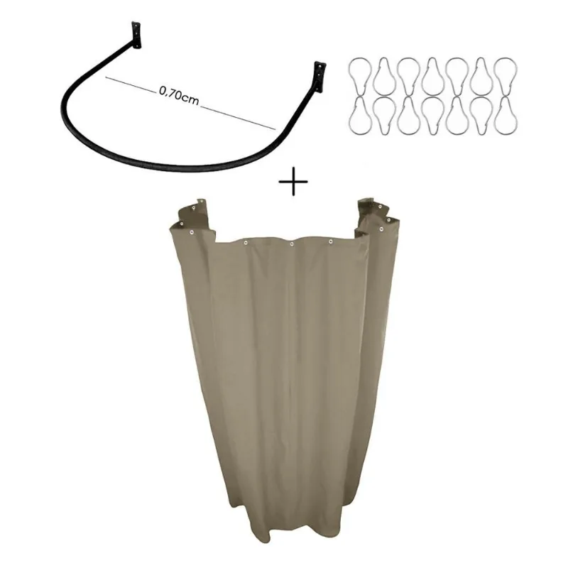 Kit Provador Arco Cortina Blackout Bege Corta Luz 100%