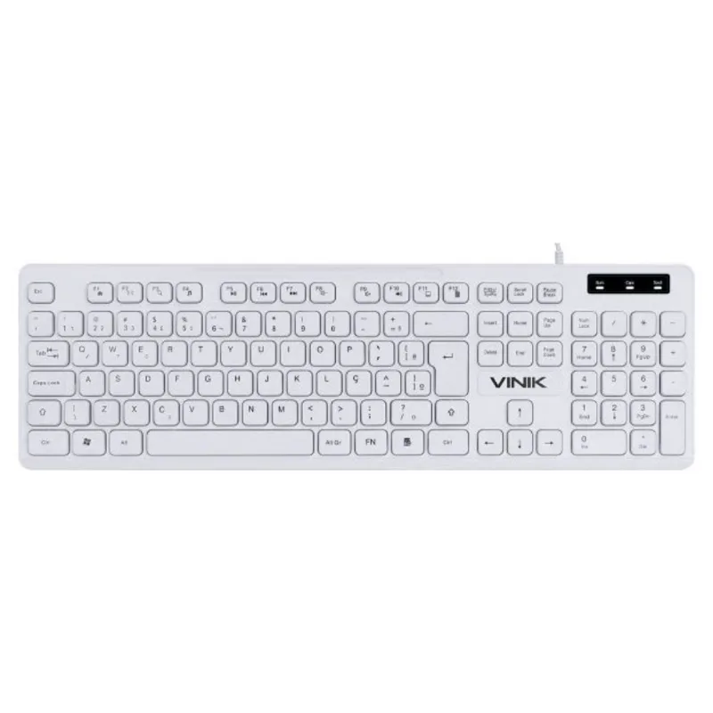 Teclado USB Multimídia Vinik Slim ABNT2 Branco TCB200 (MP)