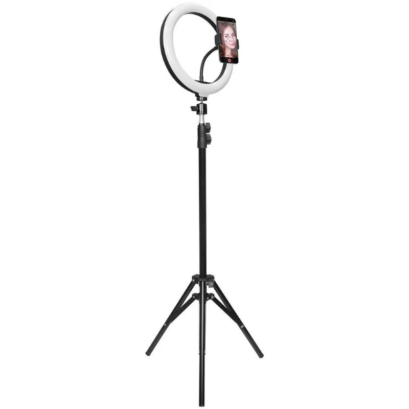 Kit Ring Light Led 26cm 10 Polegadas Com Tripe 1,65 Metros E Suporte Para Celular Ate 8'' - Rl26