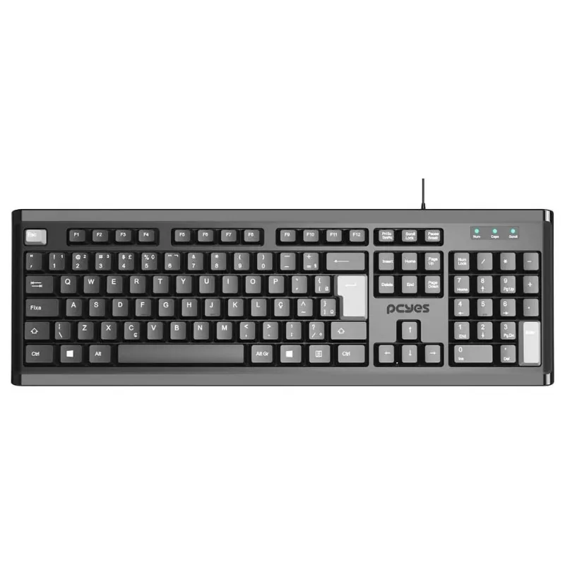 Teclado USB PCYes Classic Preto E Cinza PTOCL2AB (MP)
