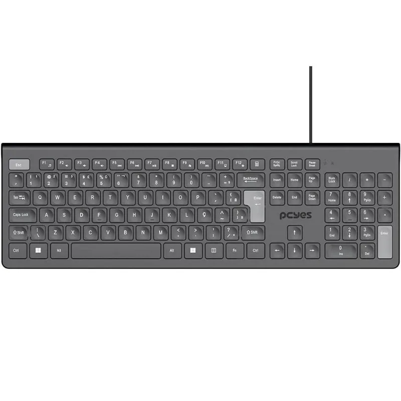 Teclado USB PCYes Soft Preto E Cinza PTOSF2AB (MP)