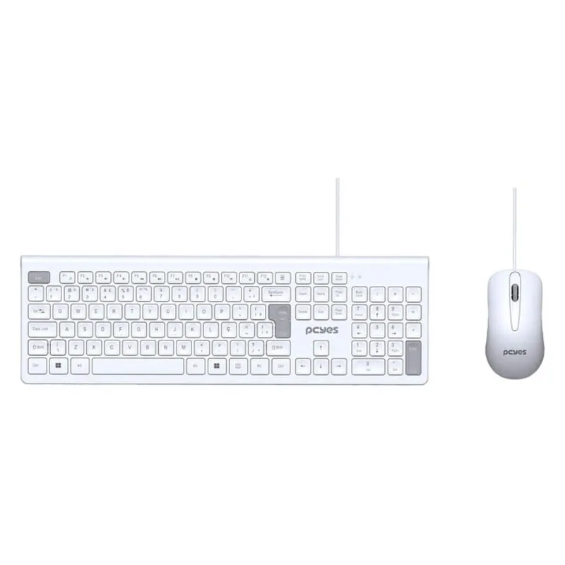 Kit Teclado E Mouse USB PCYes Soft Branco PCOSF2W (MP)