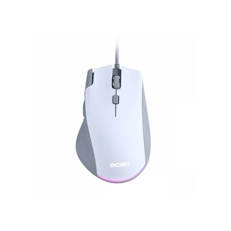 Mouse Gamer Pcyes Zyron 7 Botões 12800DPI RGB PMGZRGBW Branco (MP)