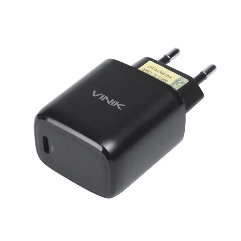Carregador de Parede Vinik 20W Tipo C Carregamento Rápido 12V 1,67A Preto - Vinik - Celular E Smartphone