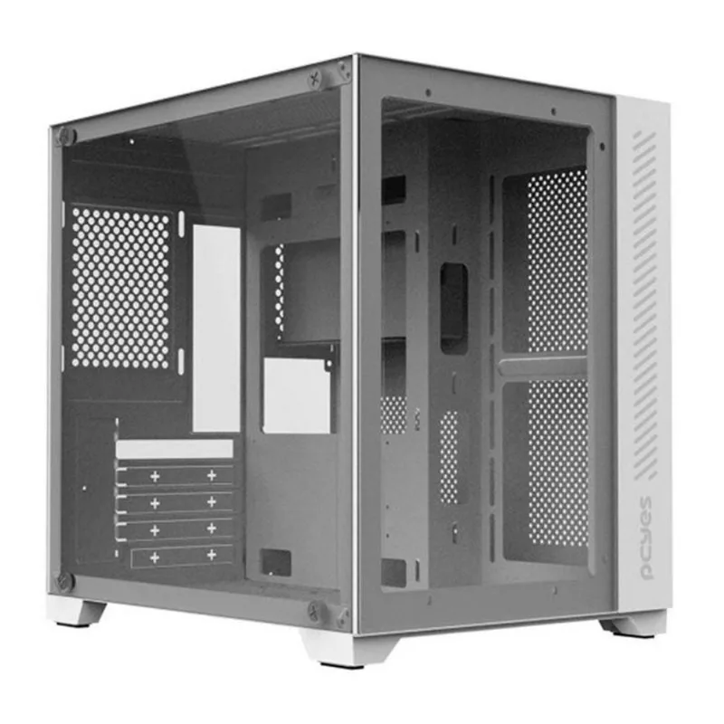 Gabinete Gamer PCyes Mid Tower Matx Lateral E Frontal Em Vidro Forcefield White Ghost (MP)