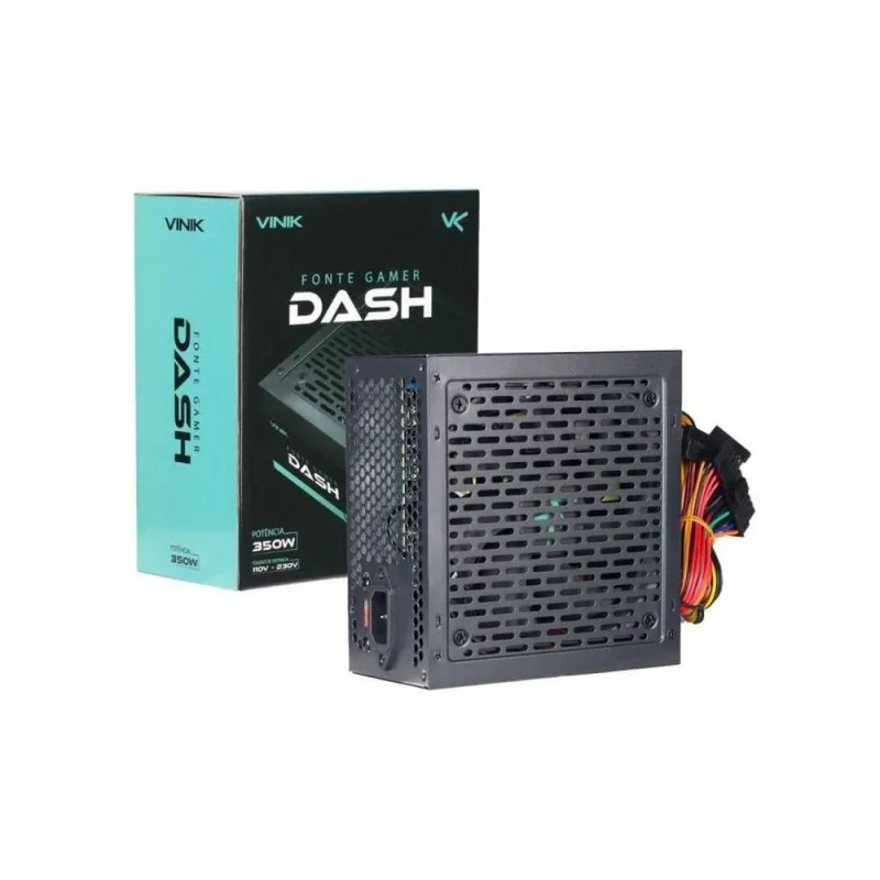Fonte Gamer Dash 350W VFG350WPV2 com Fan 120MM Silenciosa e Chave Seletora 110-230V Preto Vinik - VINIK - Tv E Vídeo