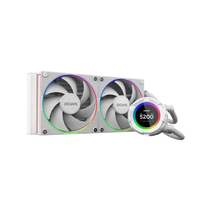 Water Cooler Pcyes Vision White Ghost ARGB LCD 2.1" 240mm Branco (MP)