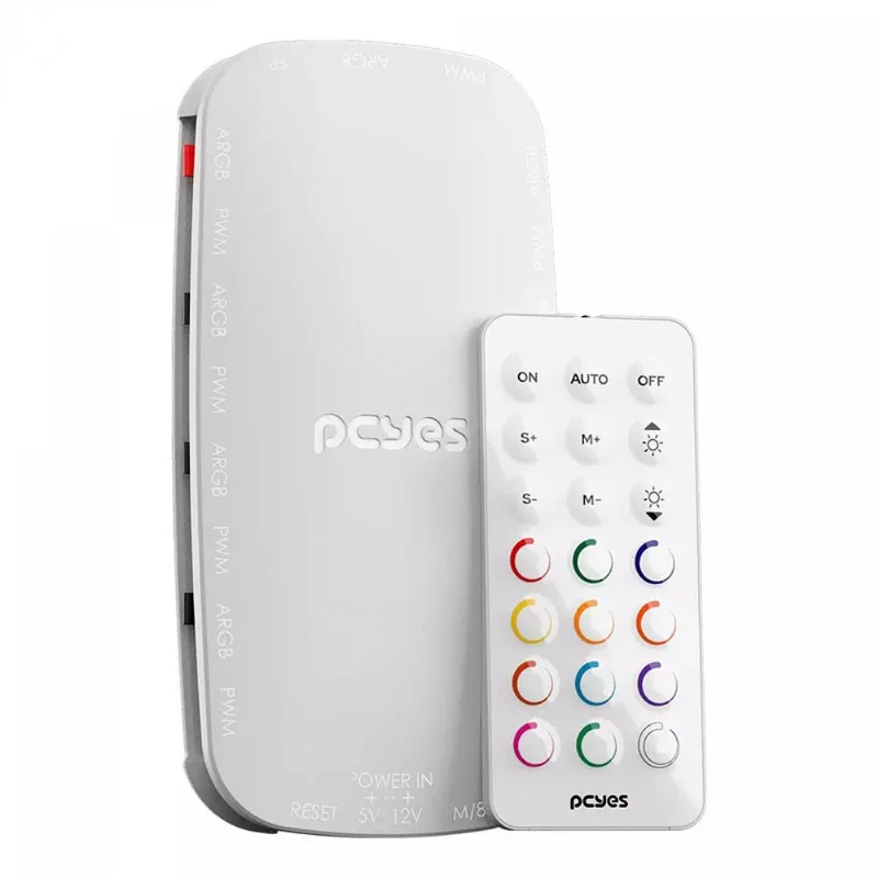 Controlador De Fan Pcyes 9 Portas PWM ARGB Light Core White (MP)
