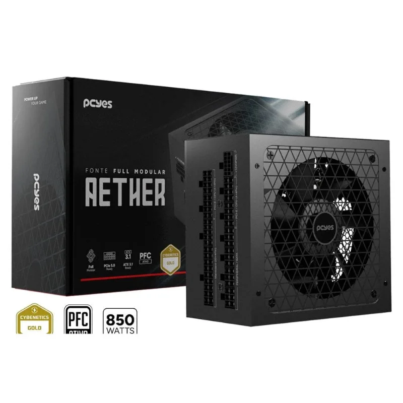 Fonte ATX Gamer 850W PCyes Aether Full Modular Cybenetics Gold PFC Ativo (MP)