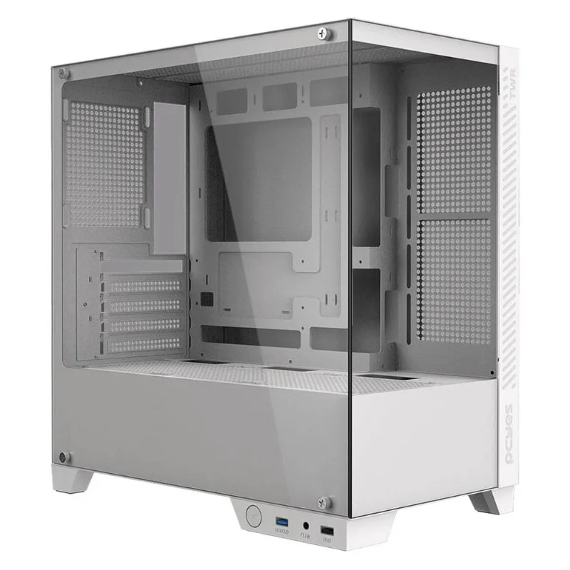 Gabinete Gamer PCyes Forcefield TWR White Ghost Mid Tower Vidro Temperado Branco (MP)