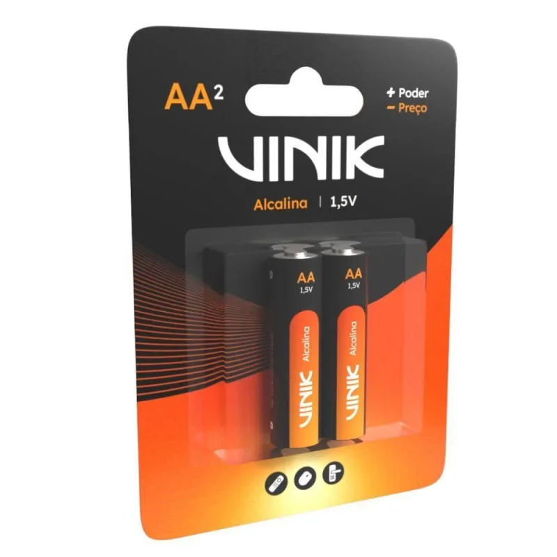 Pilha Alcalina Aa C-2 1.5v Vp2ab - VINIK - Casa E Construção