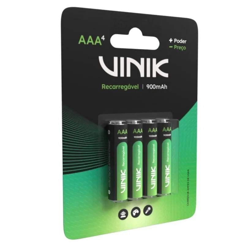 Pilha Recarregável Aaa 900mah C-4 - Vinik - Casa E Construção