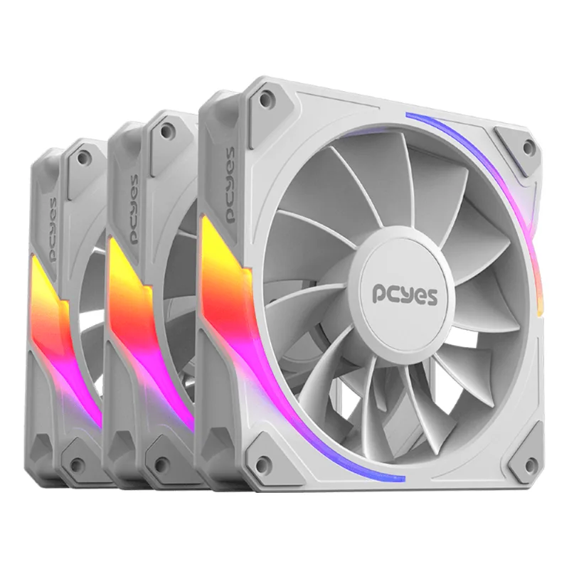 Kit 3 Cooler Fan Pcyes Sangue Frio 3 ARGB Reverse 120mm Branco (MP)
