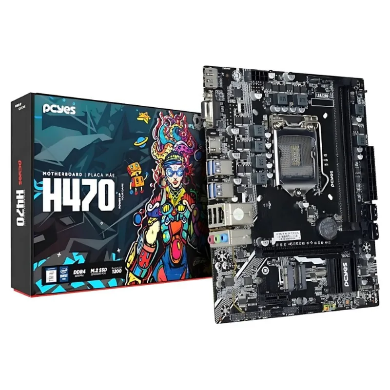 Placa Mãe PCYes H470 Intel LGA 1200 DDR4 10ª E 11ª Geração PCYH470-10G64 (MP)