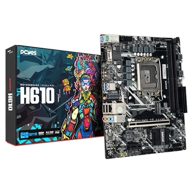Placa Mãe PCYes H610 Intel LGA 1700 DDR4 12ª E 13ª Geração PCYH610-14G64 (MP)