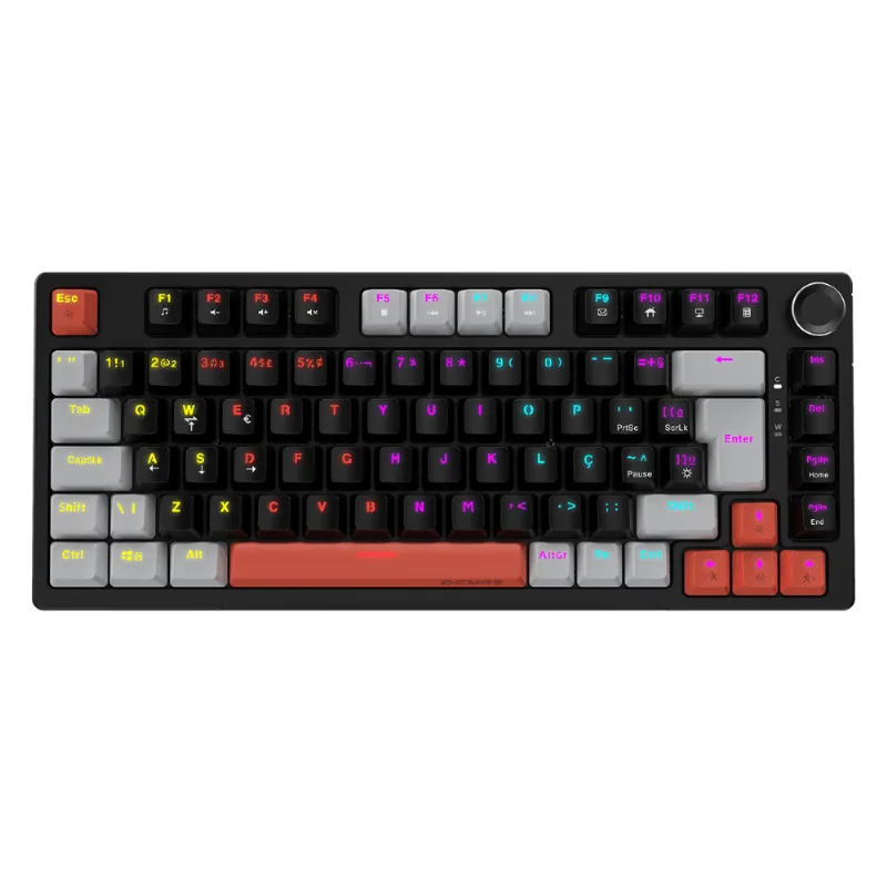 Teclado Gamer Mecânico PCYES Arkeum 75% Black Vulcan Switch Blue AKBV75BBR (MP)