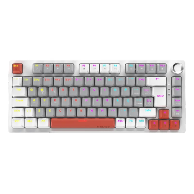 Teclado Gamer Mecânico PCYES Arkeum 75% White Ghost Switch Red AKWG75RBR (MP)