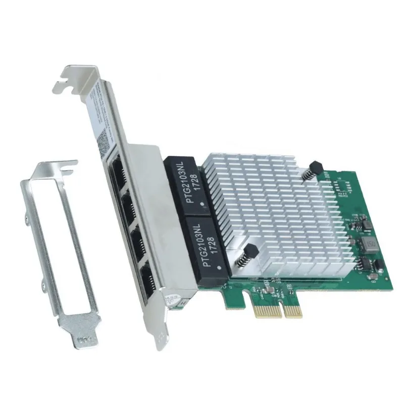 Placa De Rede Wi-fi Pcyes - 4 Portas Lan Rj45 - Cabeamento Cat5 Utp - 1000mbps - Pci Express