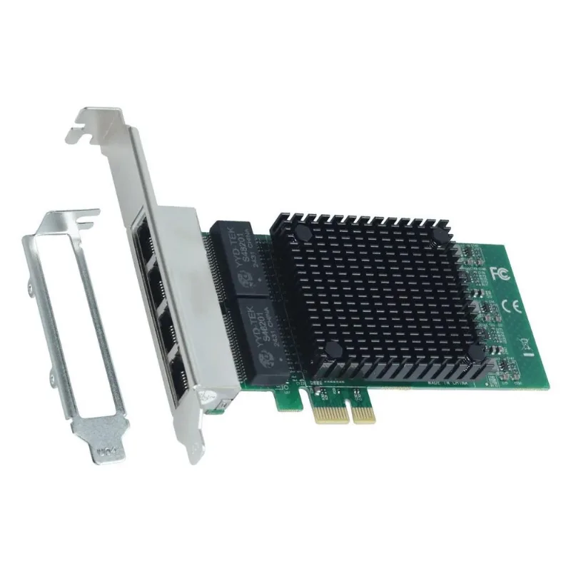 Placa De Rede 1000mbps - 4 Portas Rj45 - Pci Express - Chipset Intel - Pcyes Lc1000-it4p
