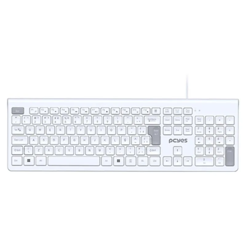 Teclado USB PCYES Soft Branco E Cinza PCOSF2W (MP)