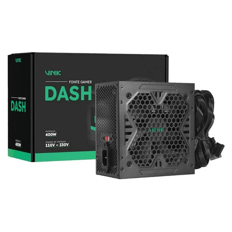 Fonte ATX Gamer 400W Vinik Dash Bivolt Preto VFG400WPV3 (MP)