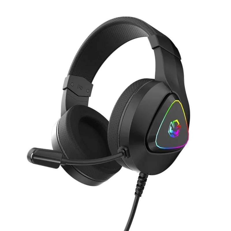 Headset Gamer Pcyes Deffy Black Vulcan USB Driver 50mm RGB Microfone Omnidirecional Preto - PCYES