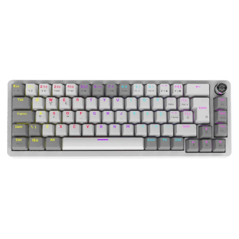 Teclado Gamer Mecânico PCYES Mecka 65% White Ghost Switch Blue TPMKWGBL (MP)