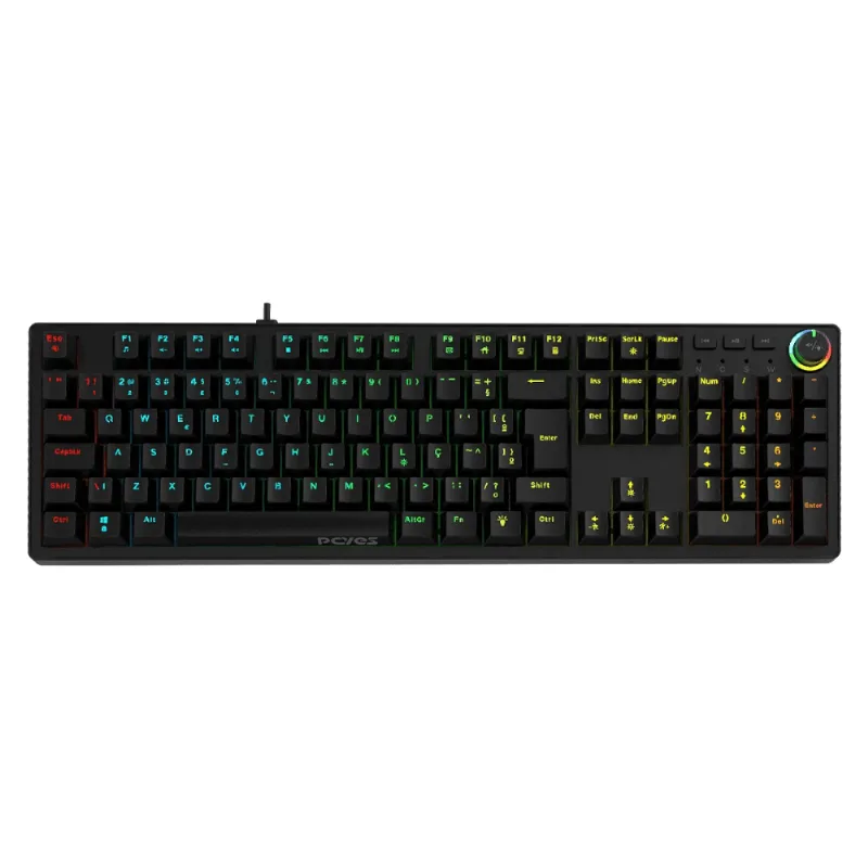 Teclado Gamer Mecânico PCYES Zecky Switch Blue Black Vulcan PTZKBVBL (MP)