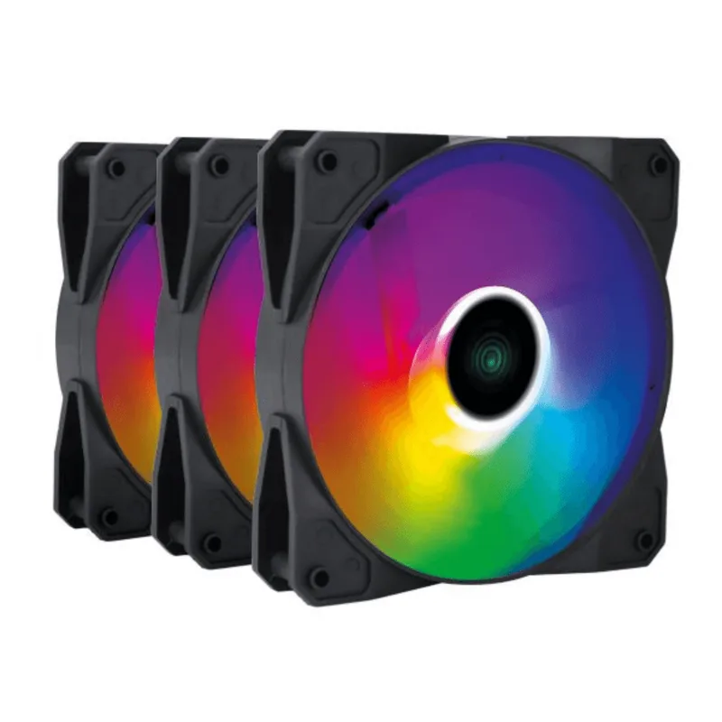 Kit 3 Cooler Fan Vinik V-Ring 5.0 Full Blade LED 120mm Preto (MP)