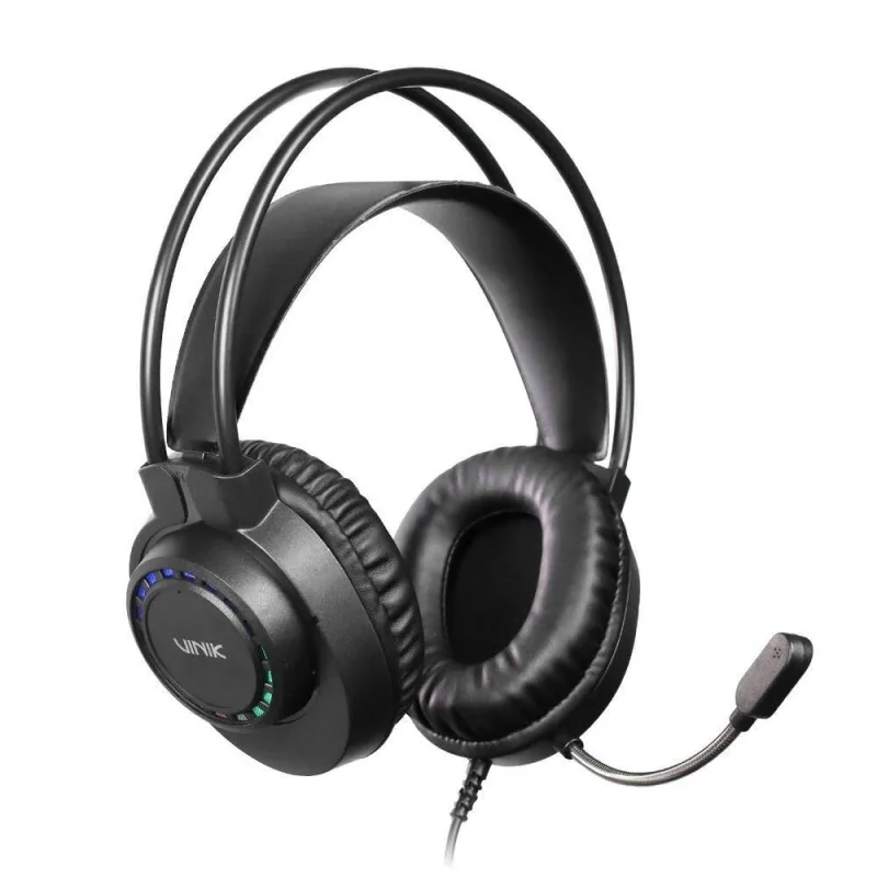 Headset Gamer Vinik Vulcano USB LED Rainbow Preto - VINIK - áudio