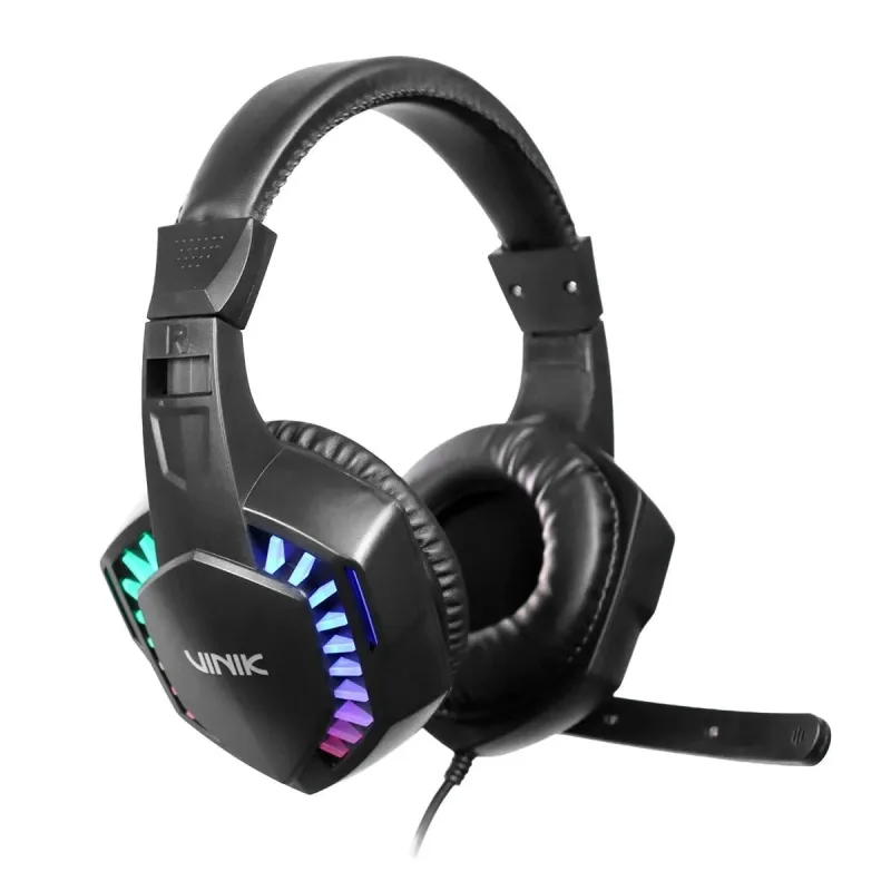 Fone De Ouvido Headset Gamer Vinik Guardian LED Rainbow - Preto - Vinik - Informática