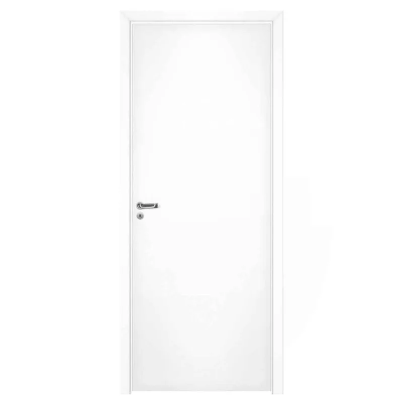Kit Porta Completa de Giro Lisa Interna Sarrafeada Direita Pinhal Branca 14 x 90 x 210cm 35mm - Pinhal