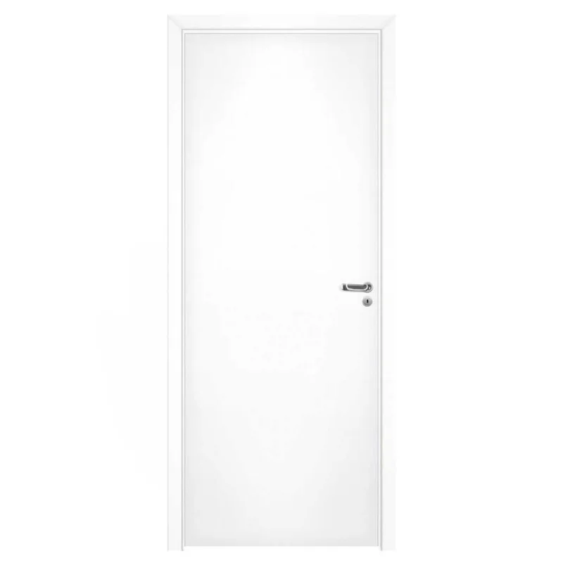Kit Porta Completa de Giro Lisa Interna Sarrafeada Esquerda Pinhal Branca 8 x 70 x 210cm 35mm