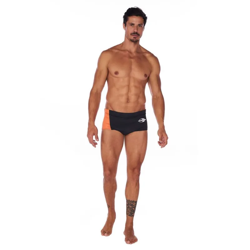 Sunga Slip Recorte Mormaii Preto/Laranja