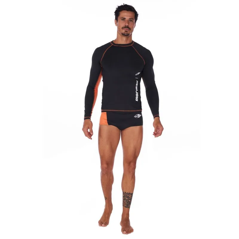 Blusa Solar Masculina UV Recortes Mormaii Preto