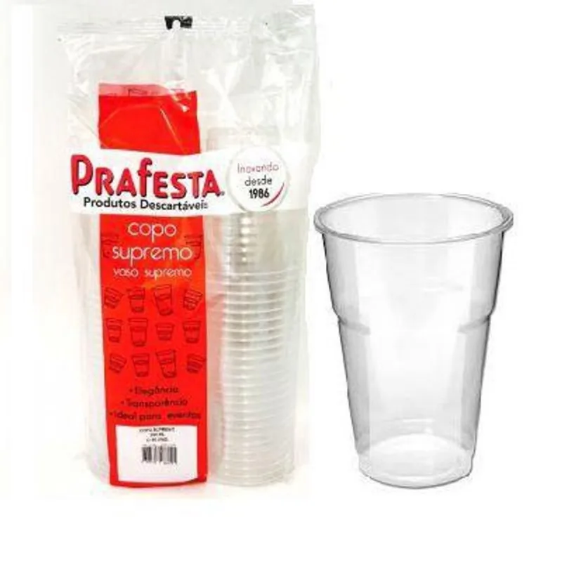Copo Descartavel Supremo Cristal Semi Acrilico Chopp Suco 300ml - 240 unidades