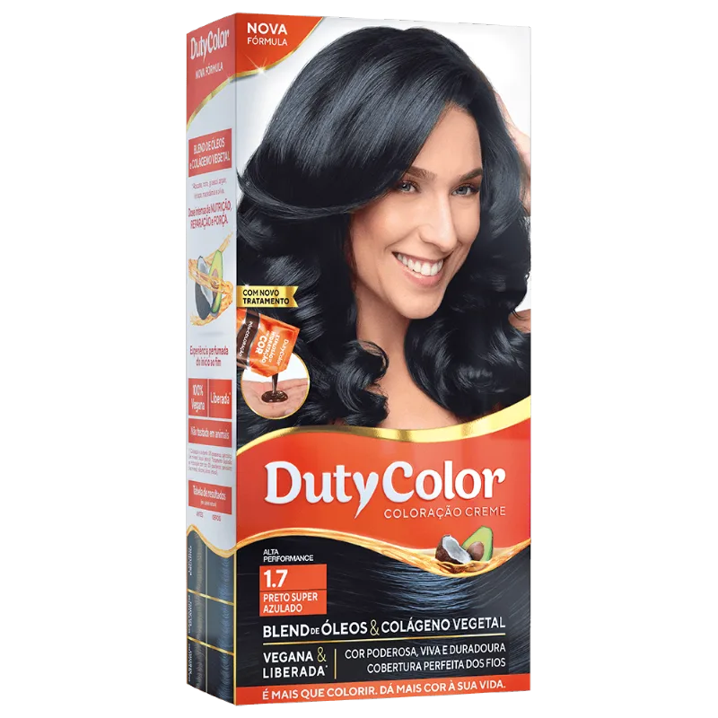Coloração Duty Color Preto Super Azulado - 1.7